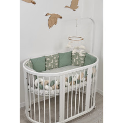 Kokvilnas gultas veļas komplekts "Bunnies Green"